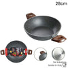 Wok Rivestimento Antiaderente Antigraffio Per Induzione Con 2 Manici Legno ø24-28-32cm