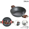 Wok Rivestimento Antiaderente Antigraffio Per Induzione Con 2 Manici Legno ø24-28-32cm