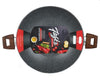 Wok Rivestimento Antiaderente Antigraffio Per Induzione Con 2 Manici Legno ø24-28-32cm