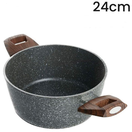 Casseruola Con 2 Manici Legno Pentola Antiaderente Antigraffio Per Induzione Da ø16 A 24cm