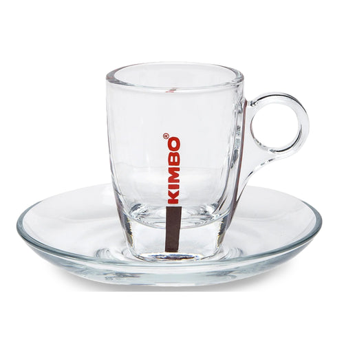 Kimbo Confezione 6 Tazze caffè + 6 Piattini in Vetro Cherie