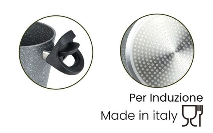 Pentola Cuocipasta Antiaderente Con Coperchio Forato Per Piano A Induzione Da ø16-20cm