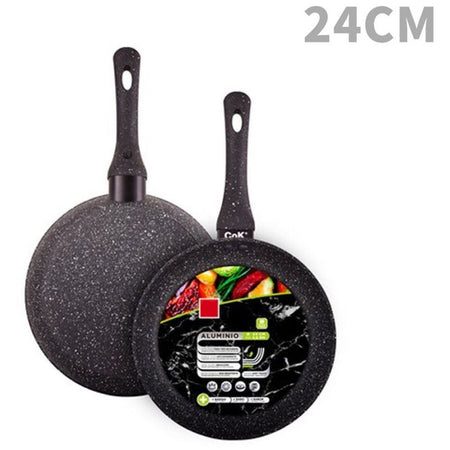 Padella In Alluminio Con Rivestimento Antiaderente Effetto Pietra Nero Da ø20 A 32cm