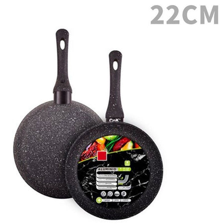 Padella In Alluminio Con Rivestimento Antiaderente Effetto Pietra Nero Da ø20 A 32cm