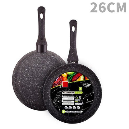 Padella In Alluminio Con Rivestimento Antiaderente Effetto Pietra Nero Da ø20 A 32cm