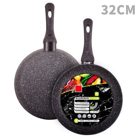 Padella In Alluminio Con Rivestimento Antiaderente Effetto Pietra Nero Da ø20 A 32cm