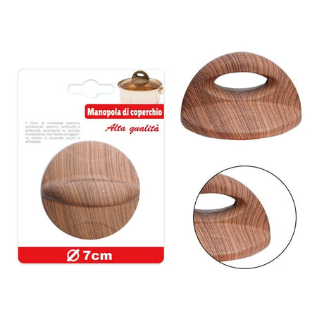 Pomello Manopola Ricambio Per Coperchio Resistente Al Calore ø7cm Effetto Legno 607416