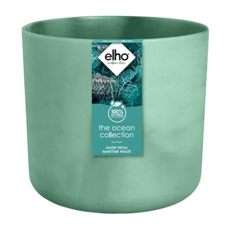 ELHO The Ocean Collection Vaso da fiori rotondo 22 - Verde -  22 x H 20 cm - interno - 100% riciclato