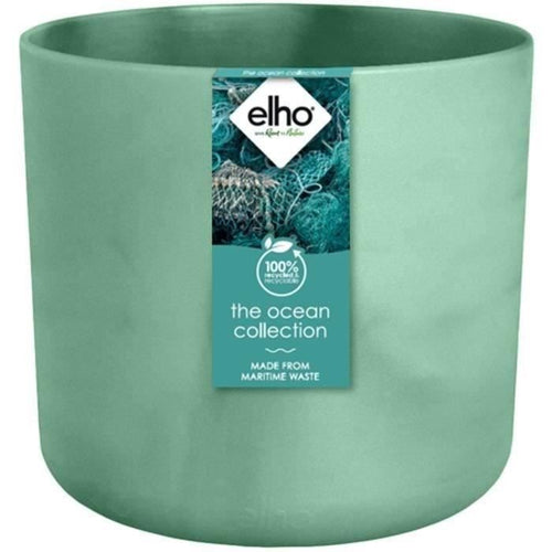 ELHO The Ocean Collection Vaso da fiori rotondo 22 - Verde -  22 x H 20 cm - interno - 100% riciclato