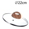 Coperchio In Vetro Temperato Per Pentola Padella Ricambio ø16 A 32cm Pomello Effetto Legno