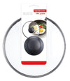 Coperchio In Vetro Ricambio Per Pentola Padella ø16-18-20-22-24-26-30-32cm Pomello Nero