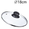 Coperchio In Vetro Ricambio Per Pentola Padella ø16-18-20-22-24-26-30-32cm Pomello Nero