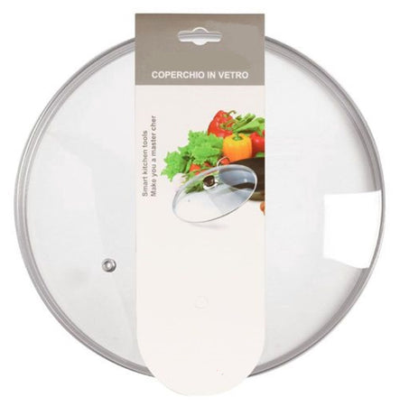 Coperchio In Vetro Accessorio Per Padella Pentole Universale Con Foro Vapore ø18-26-30cm