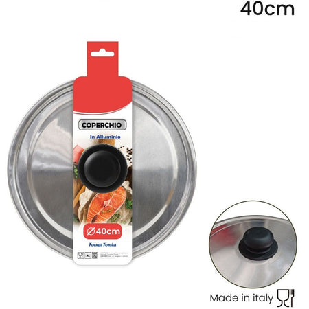 Coperchio In Alluminio Tondo ø16-18-38-40-42cm Per Padelle Pentole Casseruole Tegami