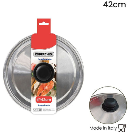 Coperchio In Alluminio Tondo ø16-18-38-40-42cm Per Padelle Pentole Casseruole Tegami