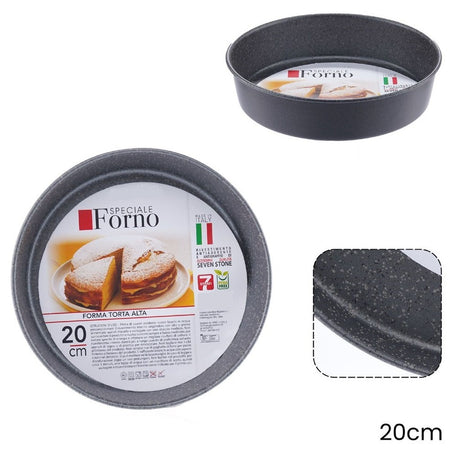 Stampo Teglia Forma Tonda Torta Alta Antiaderente Antigraffio Da Forno ø20-22-24-28-32cm