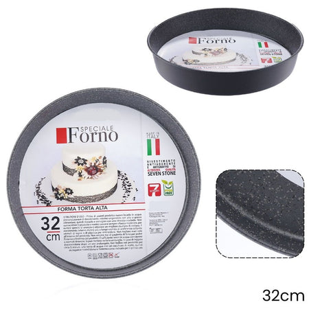 Stampo Teglia Forma Tonda Torta Alta Antiaderente Antigraffio Da Forno ø20-22-24-28-32cm