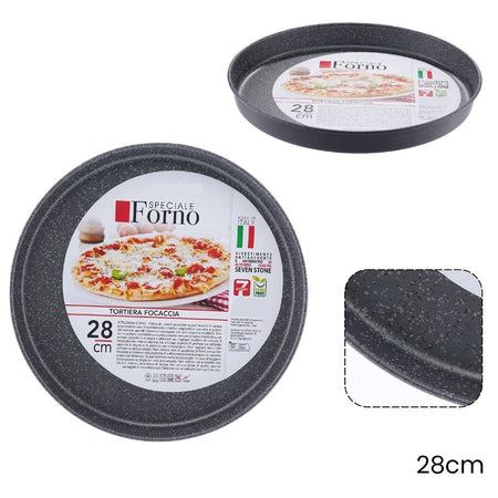 Teglia Stampo Tortiera Focaccia Tonda Antiaderente Antigraffio Da Forno ø22-26-28-30-32cm