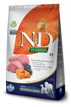 Farmina N&D Pumpkin mangime secco Cani Adulti Medium Maxi agnello e mirtillo
