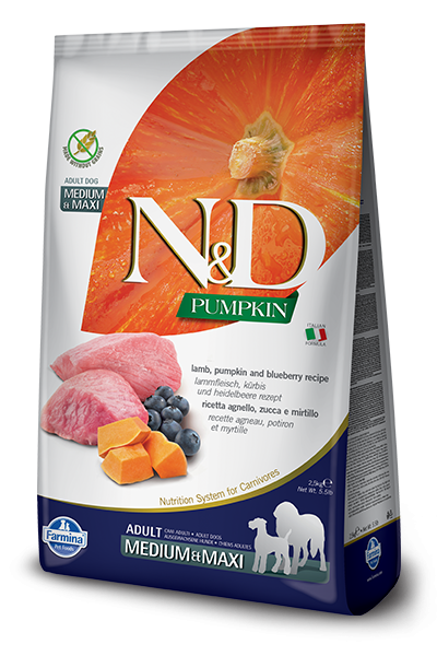 Farmina N&D Pumpkin mangime secco Cani Adulti Medium Maxi agnello e mirtillo