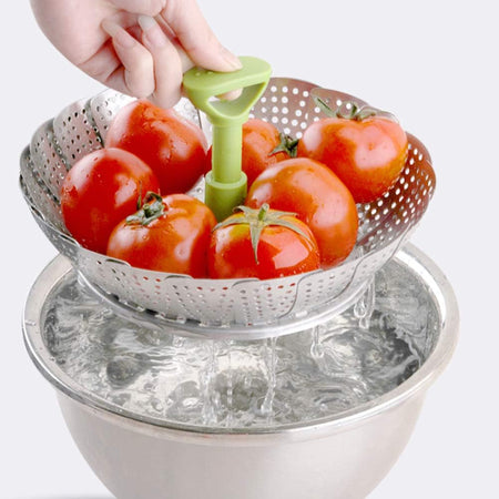 Cestello Per Cottura A Vapore In Acciaio Inox Pieghevole Per Verdure