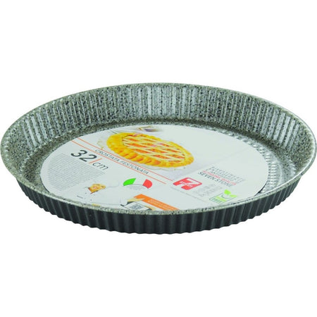 Teglia Stampo Crostata Tonda Con Bordo Festonata ø28-32 Cm Antiaderente Antigraffio