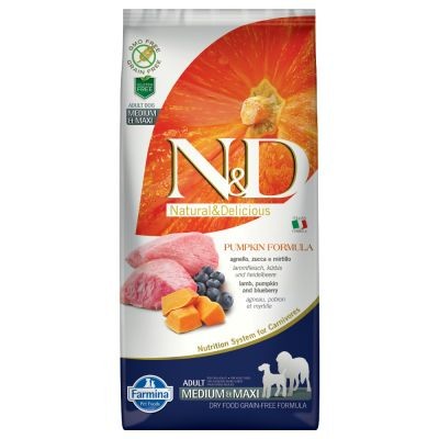 Farmina N&D Pumpkin mangime secco Cani Adulti Medium Maxi agnello e mirtillo