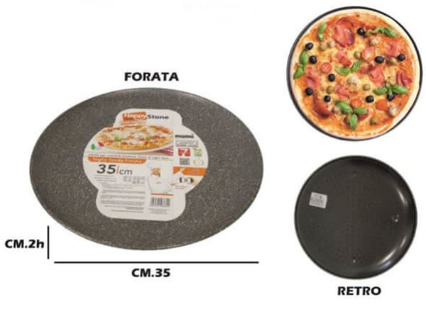 Teglia Pizza Forata Ruoto In Alluminio Con Rivestimento Antiaderente In Varie Forme