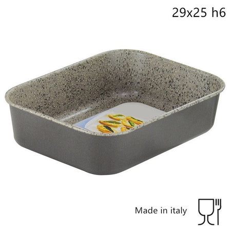 Sfornatutto Alto Teglia 29x25xh6cm Grigio Pietra In Alluminio Antiaderente 036862m
