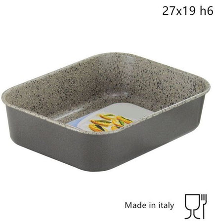 Sfornatutto Piccolo Teglia 27x19xh6cm Grigio Pietra In Alluminio Antiaderente 036848m