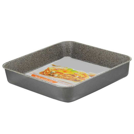 Teglia Quadra Alta H5cm Con Rivestimento Antiaderente Antigraffio Da Forno 3 Misure