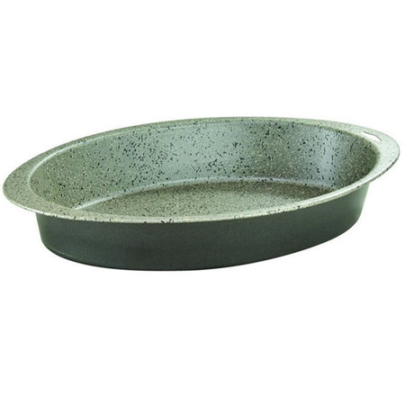 Teglia Ovale Per Forno 35 X 23 X H6 Cm In Alluminio Antiaderente Antigraffio 037081m