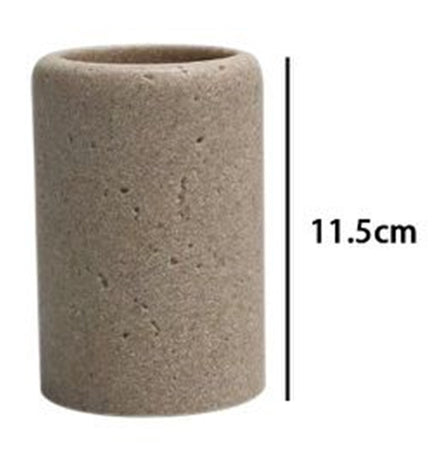 Bicchiere Porta Spazzolini Pietra Cemento Naturale Accessorio Arredo Da Bagno 87824