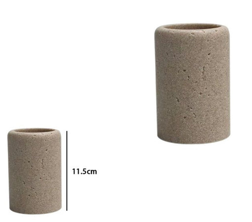 Bicchiere Porta Spazzolini Pietra Cemento Naturale Accessorio Arredo Da Bagno 87824