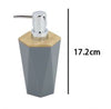 Dispenser Sapone Liquido A Cilindro Esagonale Geometrico Grigio Legno Da Bagno 10846