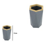 Bicchiere Porta Spazzolini A Cilindro Esagonale Geometrico Grigio Legno Da Bagno 10847