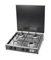 CFParker Fornello Cucina a Gas Gpl / Metano 4 fuochi grigio grafite piano acciaio inox 3,5 Kw Mobile 541GSPGP/C