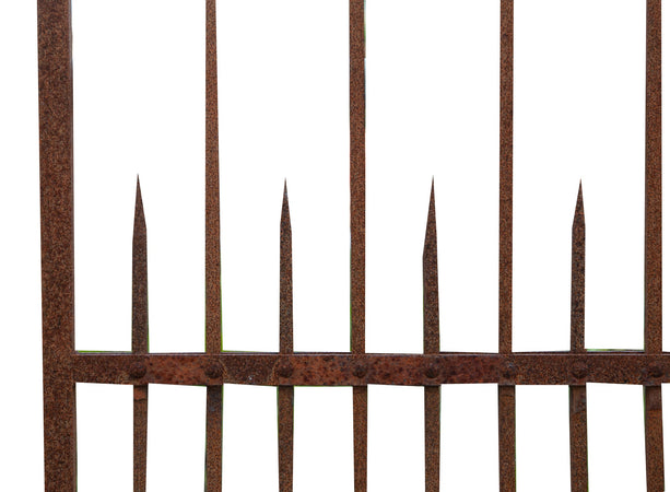 Biscottini Cancello in ferro pieno finitura anticata L402xPR10xH288 cm. Made in Italy