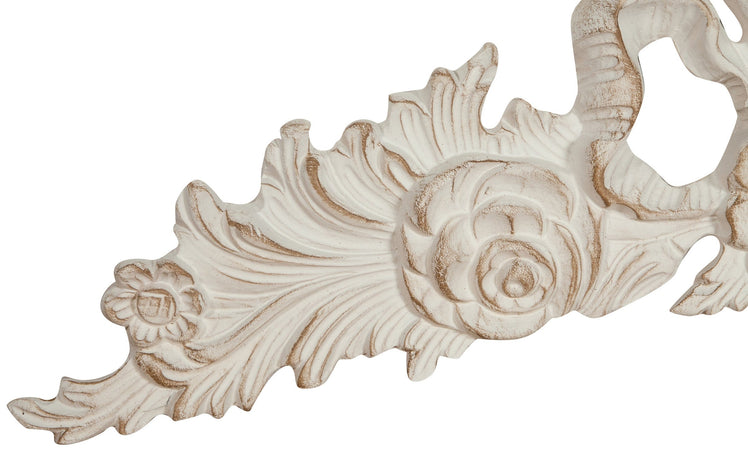 Biscottini Sopraporta in legno finitura bianco anticato L73xPR4xH26 cm Made in Italy