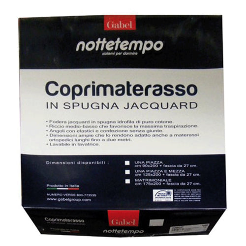 Coprimaterasso Singolo con angoli in Spugna Jacquard GABEL
