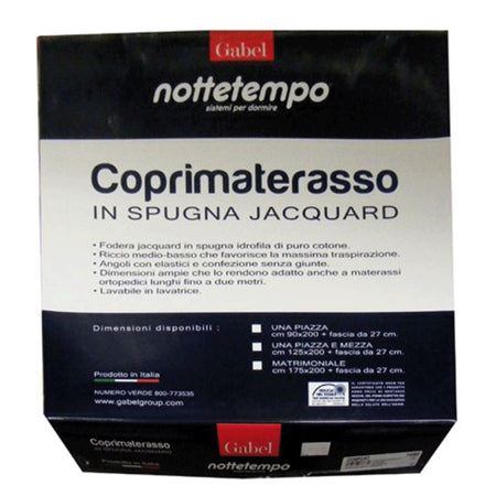 Coprimaterasso Una Piazza e Mezza con angoli in Spugna Jacquard GABEL