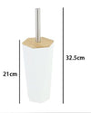 Porta Scopino Esagonale Geometrico Bianco Legno Con Scopettino Spazzolone Wc Bagno 10839