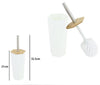 Porta Scopino Esagonale Geometrico Bianco Legno Con Scopettino Spazzolone Wc Bagno 10839