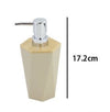 Dispenser Sapone Liquido A Cilindro Esagonale Geometrico Beige Legno Da Bagno 10841