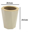 Pattumiera Cestino Spazzatura A Cilindro Esagonale Geometrico Beige Legno Da Bagno 10845