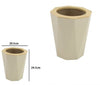 Pattumiera Cestino Spazzatura A Cilindro Esagonale Geometrico Beige Legno Da Bagno 10845
