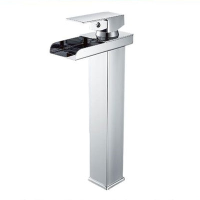 Rubinetto Miscelatore Per Lavabo Bagno A Cascata Con Piletta Acciaio Cromato 87397