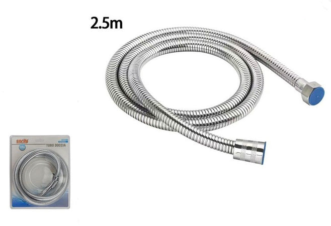 Tubo Doccia Laccio 2.5 Mt Flessibile Doccetta Vasca Bagno Attacco Universale 69222