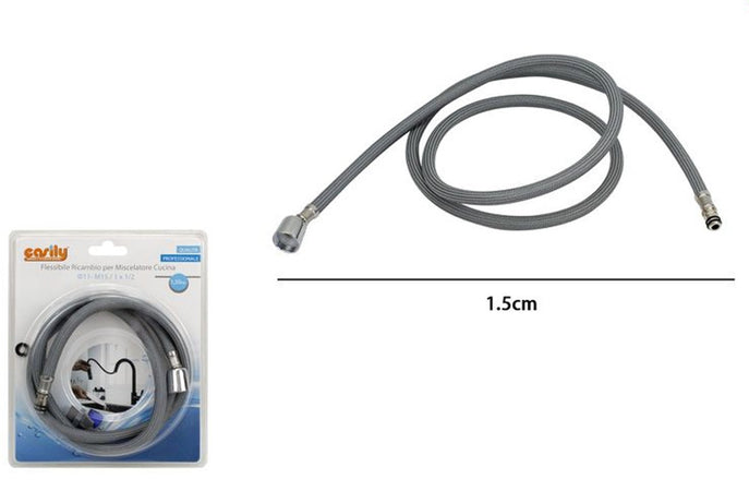 Tubo Flessibile Di Ricambio Per Doccetta Estraibile Miscelatore Cucina Grigio 1.5mt 79351