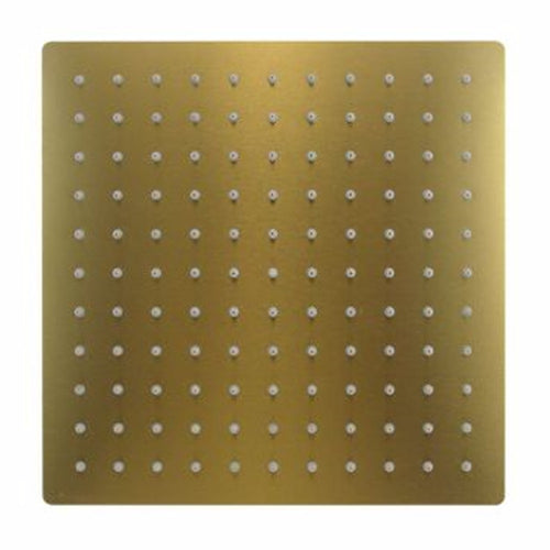Soffione Doccia Ultra Slim Quadrato 25x25cm Oro Satinato Attacco Universale ½ Bagno 87882